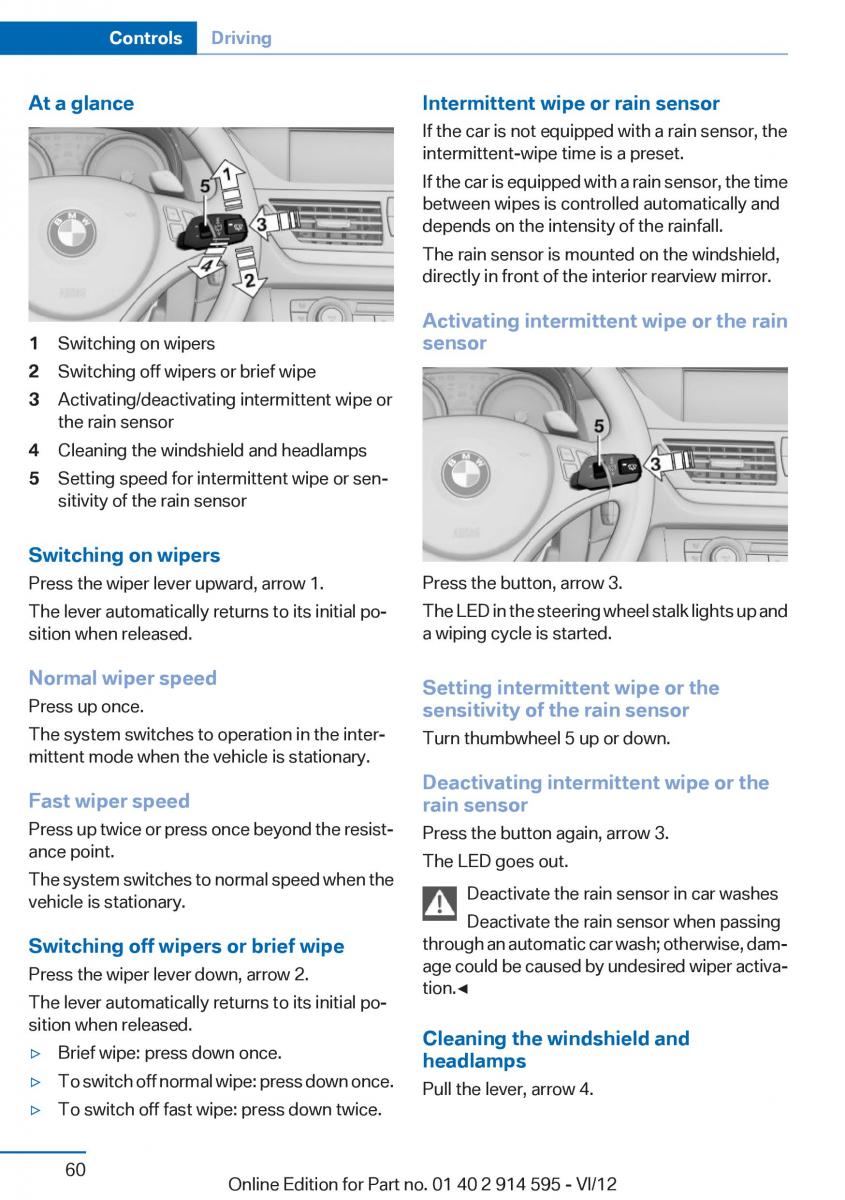 manual BMW X1 E84 BMW X1 E84 owners manual page 60 - pdf