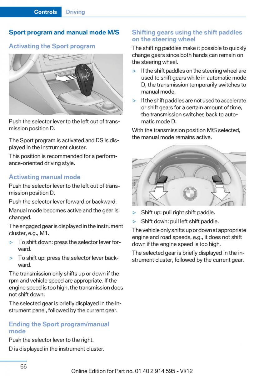 BMW X1 E84 owners manual / page 66