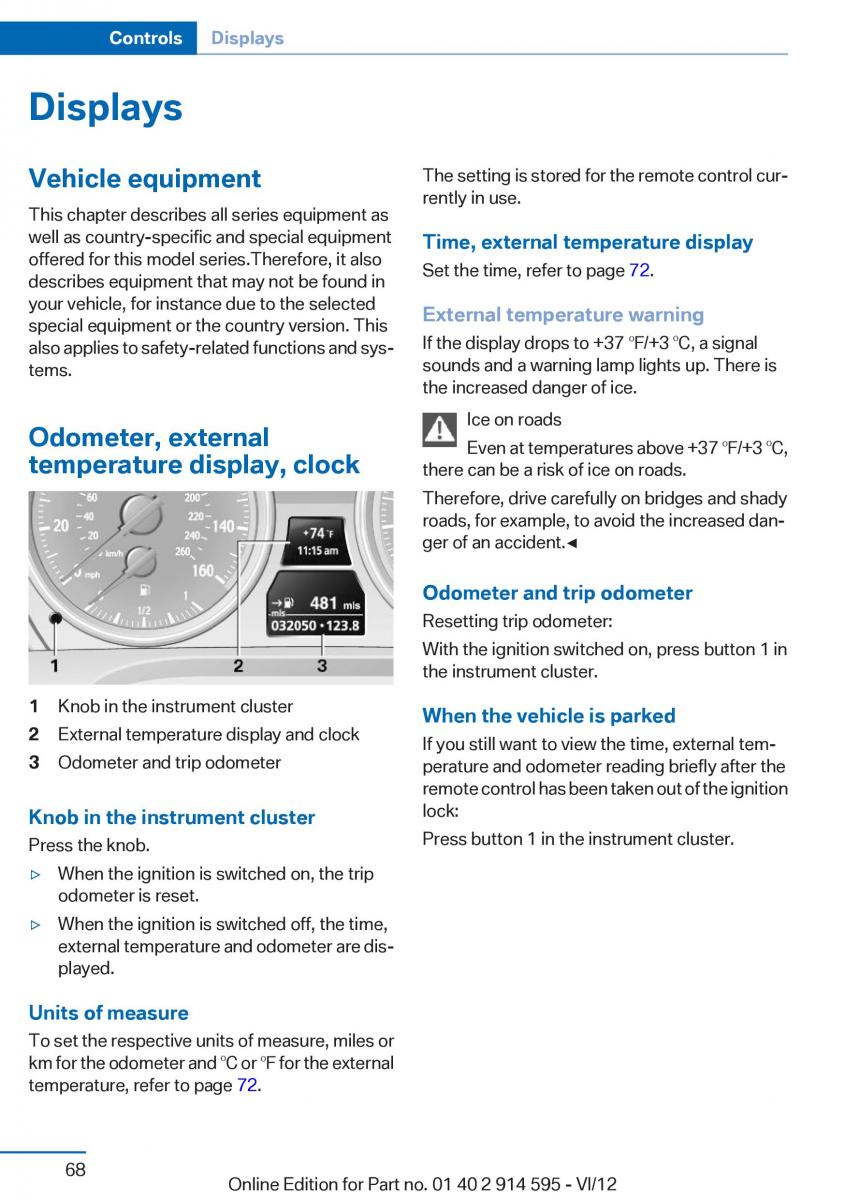 BMW X1 E84 owners manual / page 68