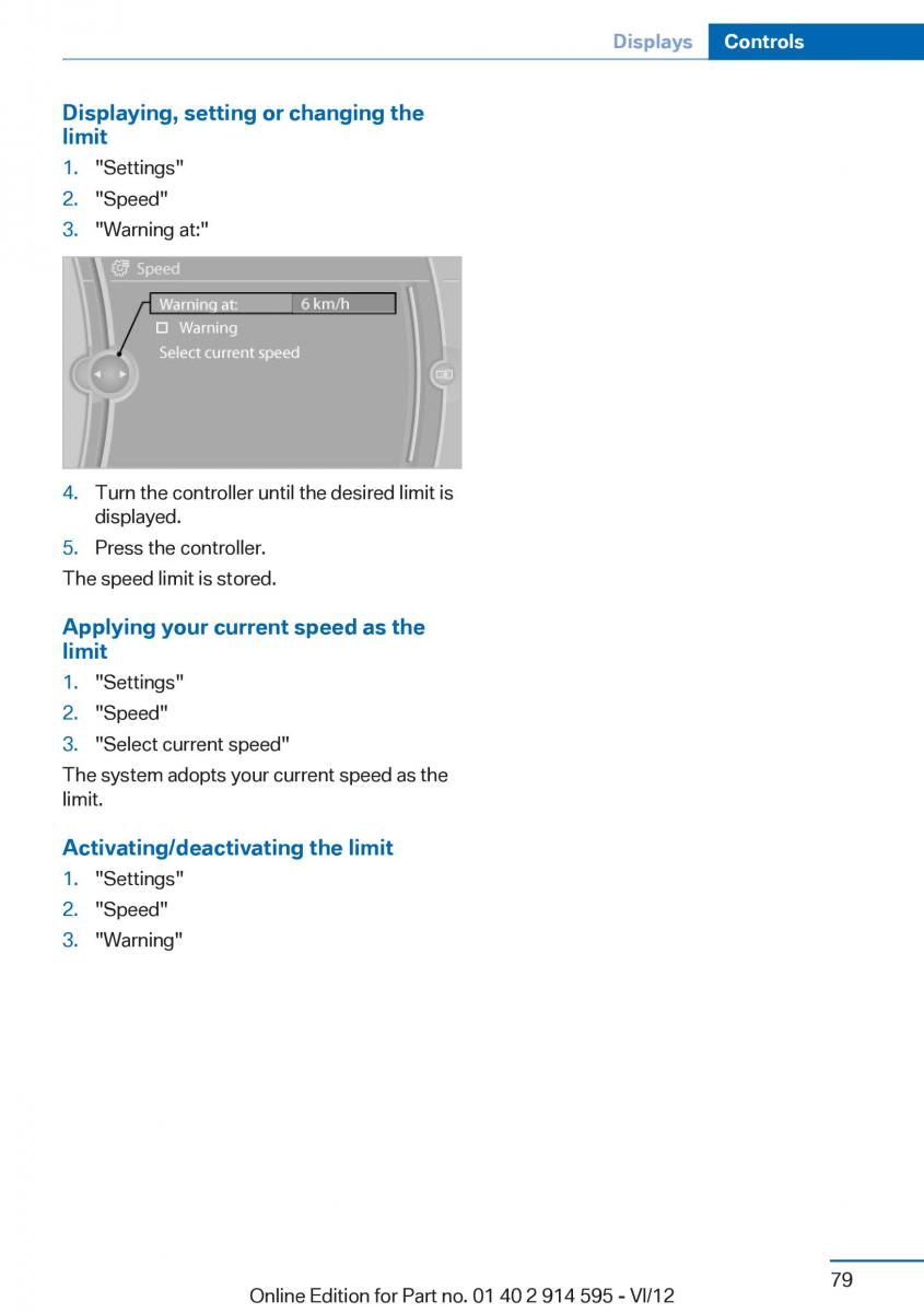 BMW X1 E84 owners manual / page 79