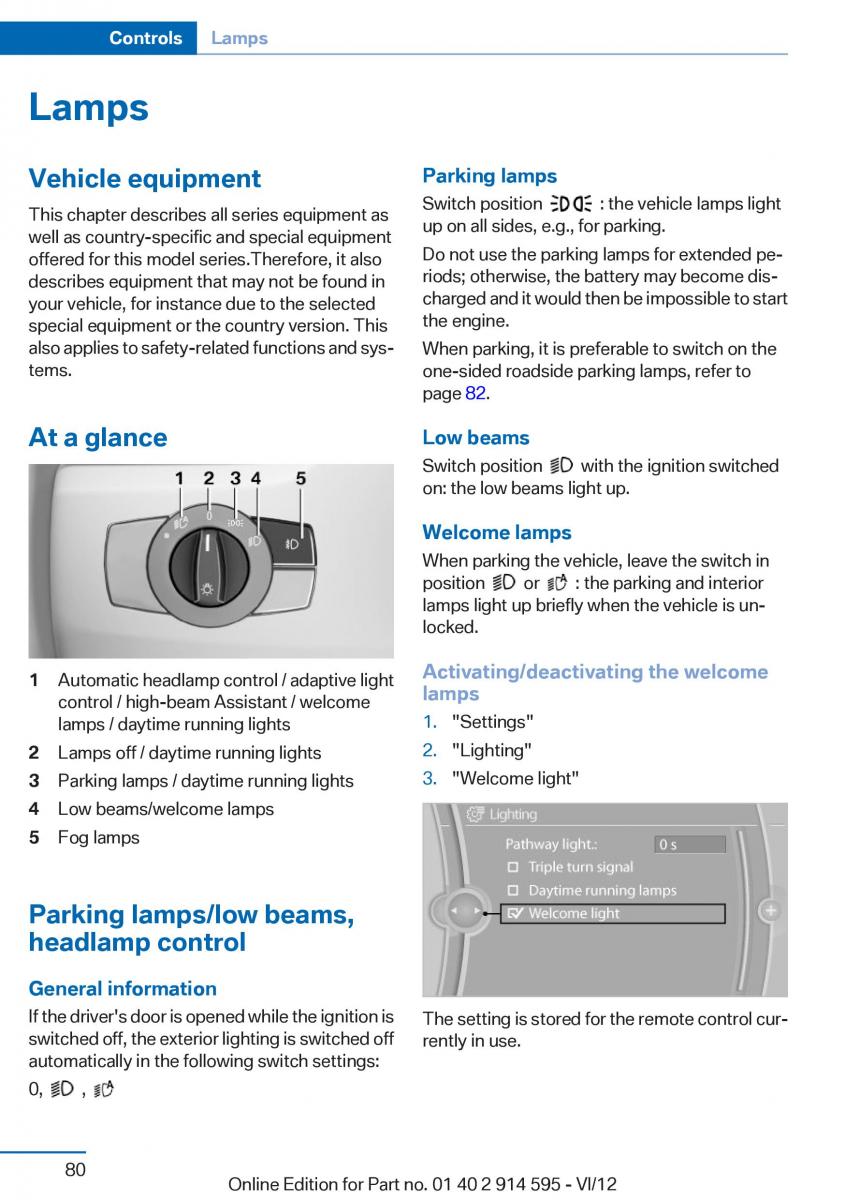 BMW X1 E84 owners manual / page 80