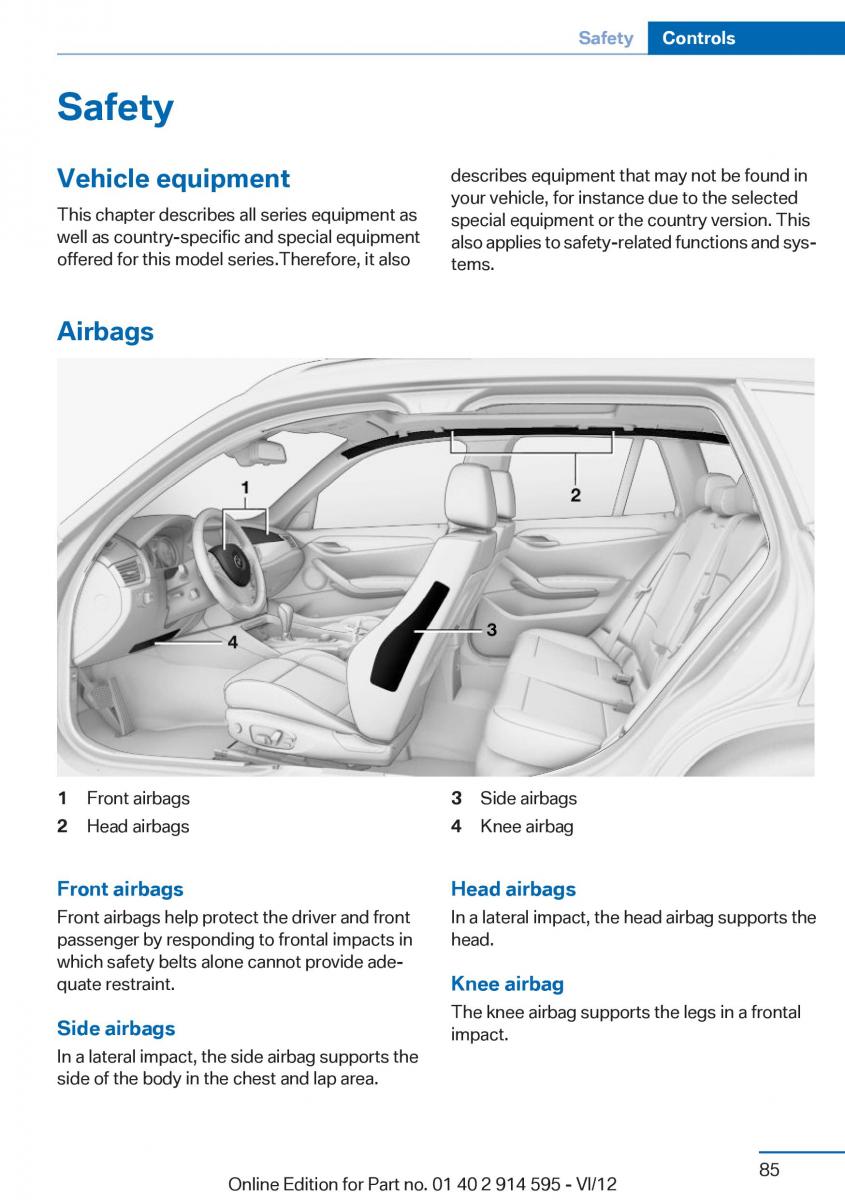 BMW X1 E84 owners manual / page 85