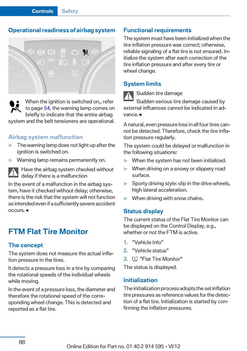 BMW X1 E84 owners manual / page 88