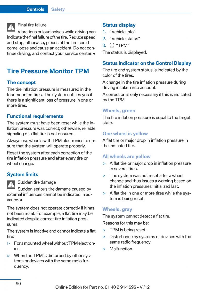 BMW X1 E84 owners manual / page 90