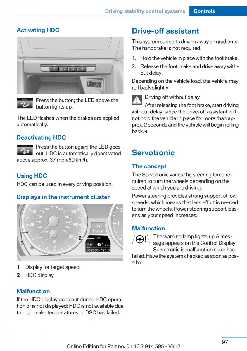 BMW X1 E84 owners manual / page 97