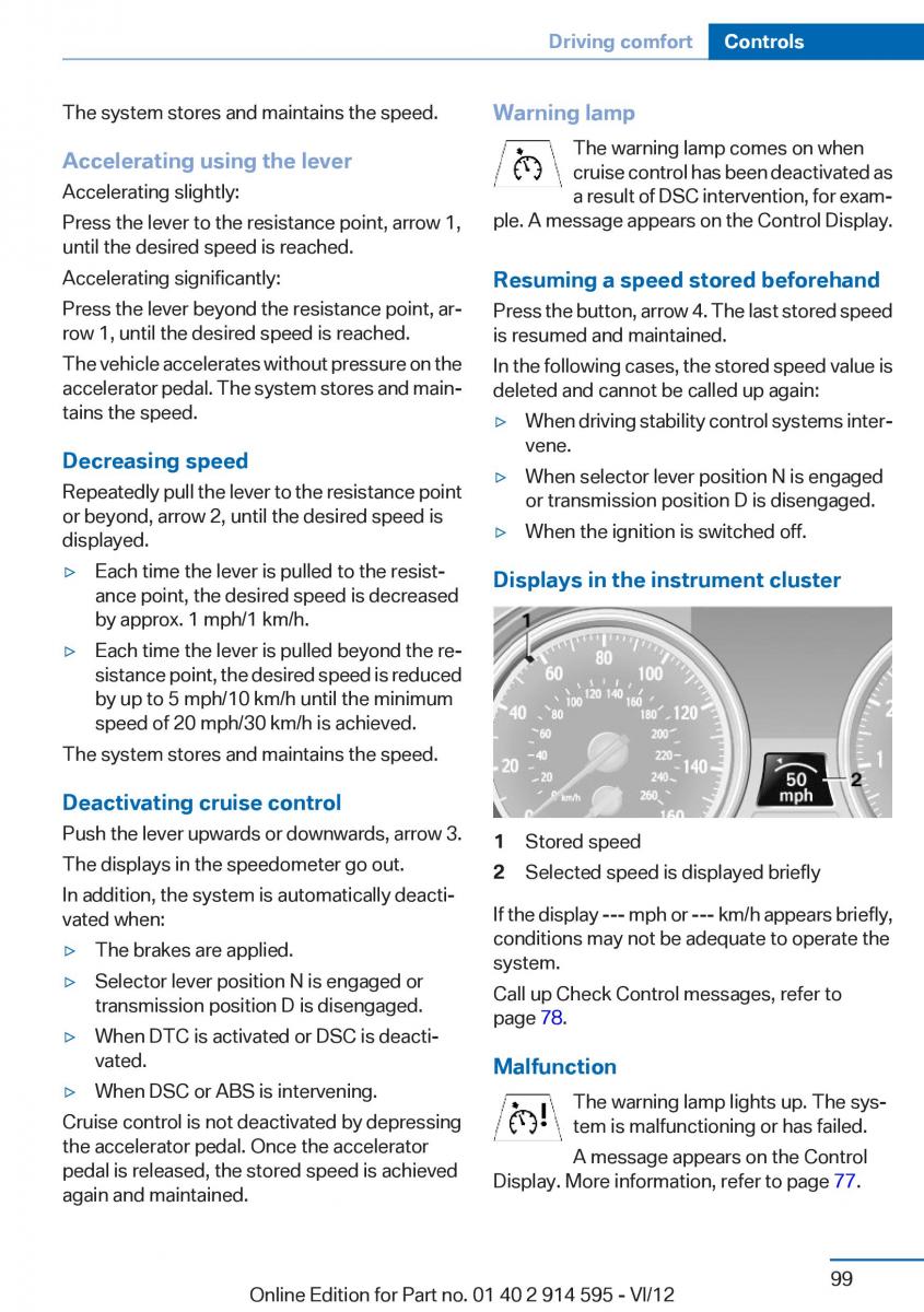 BMW X1 E84 owners manual / page 99