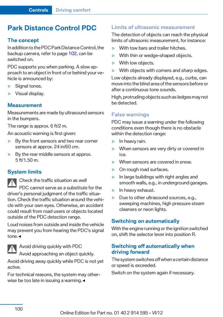 BMW X1 E84 owners manual / page 100