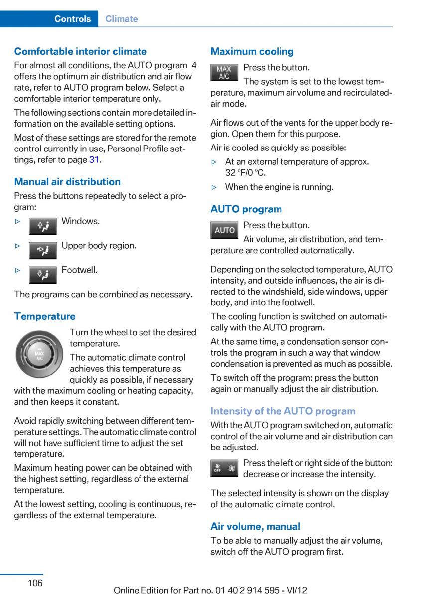 BMW X1 E84 owners manual / page 106