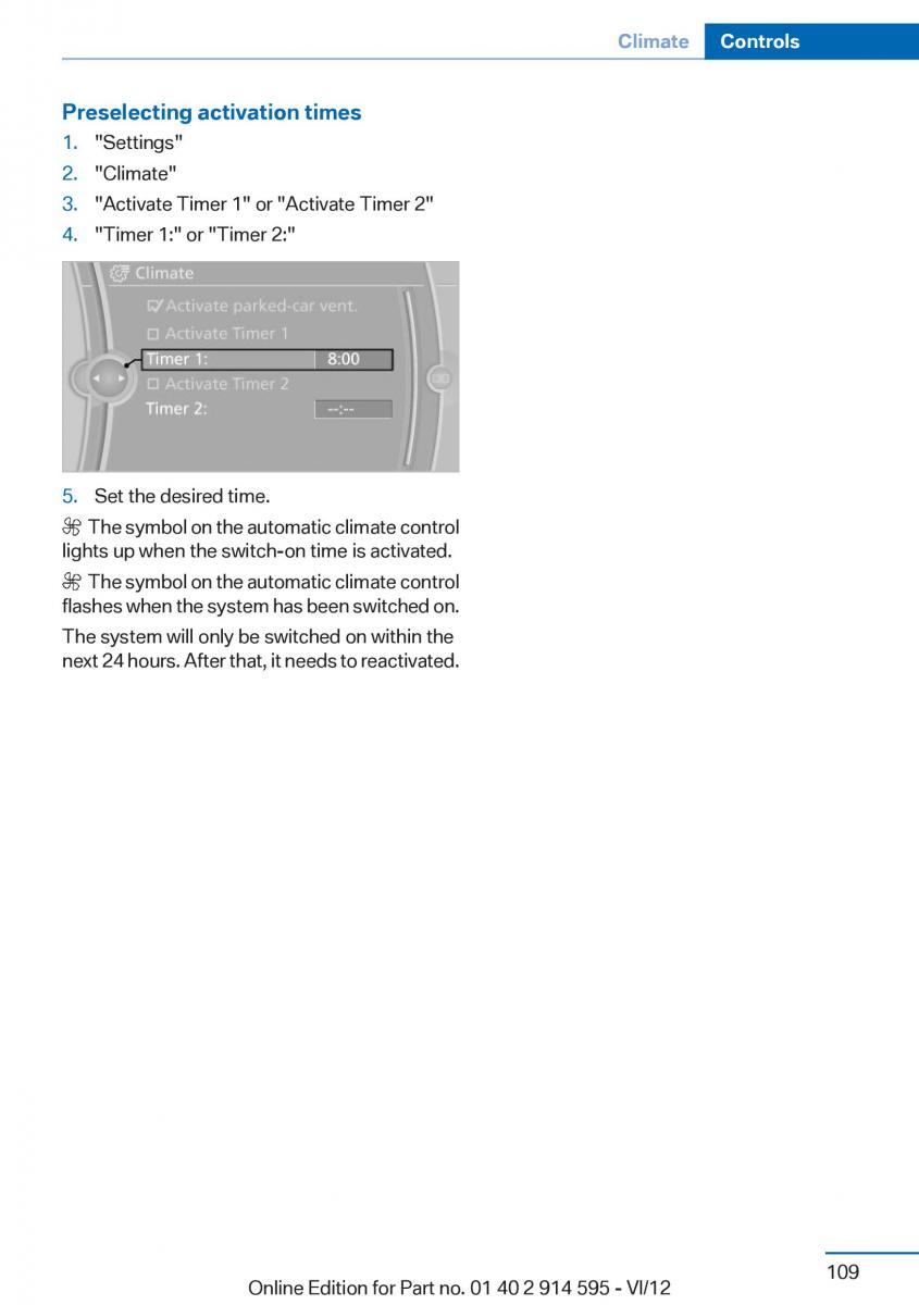 BMW X1 E84 owners manual / page 109