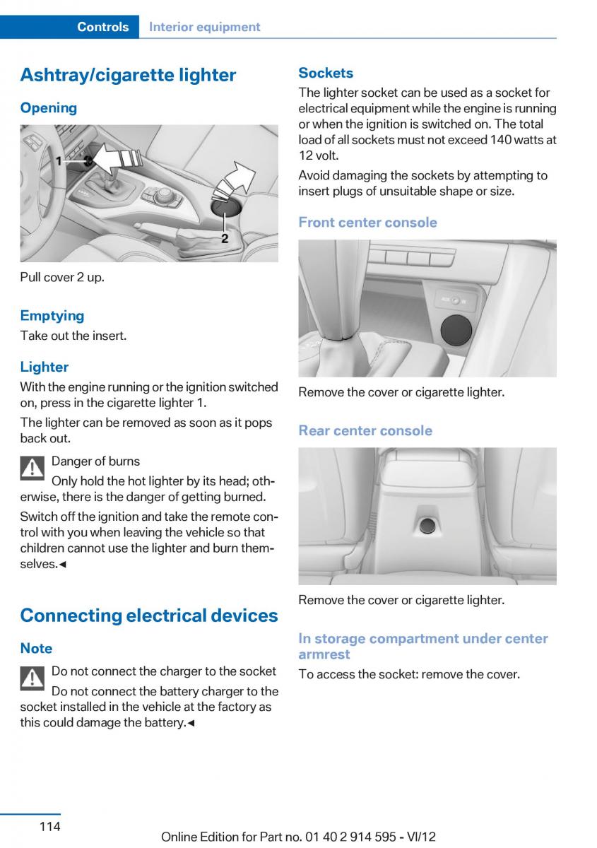 BMW X1 E84 owners manual / page 114