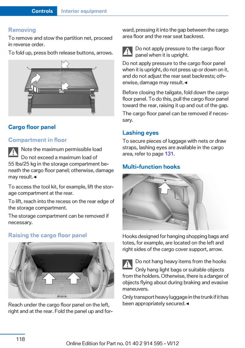 BMW X1 E84 owners manual / page 118