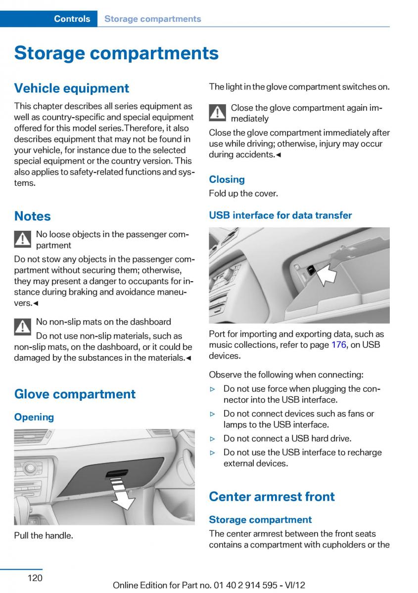 BMW X1 E84 owners manual / page 120