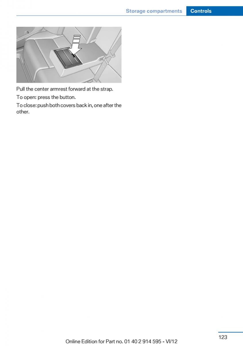 BMW X1 E84 owners manual / page 123