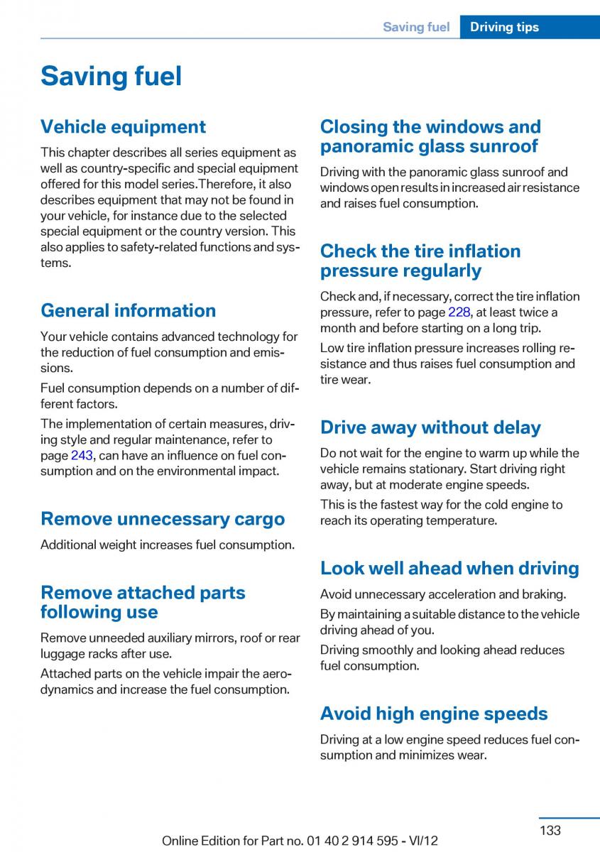 BMW X1 E84 owners manual / page 133