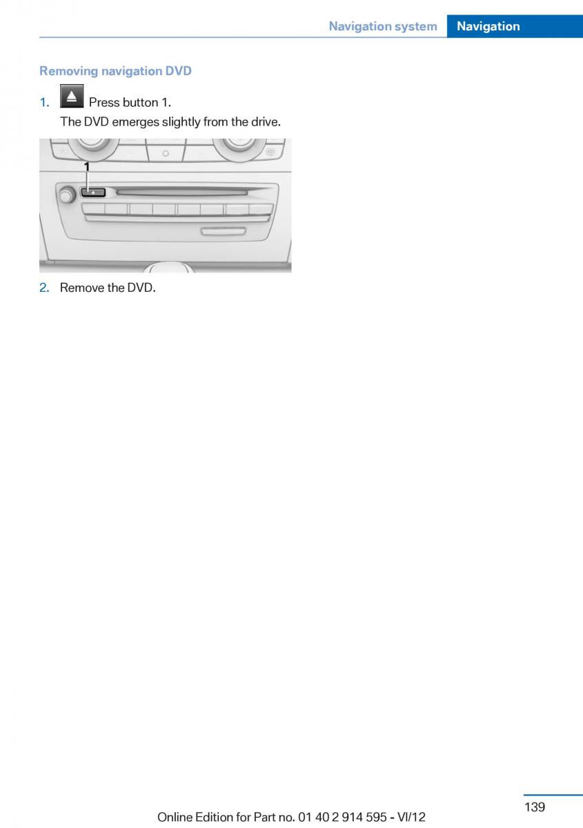 BMW X1 E84 owners manual / page 139