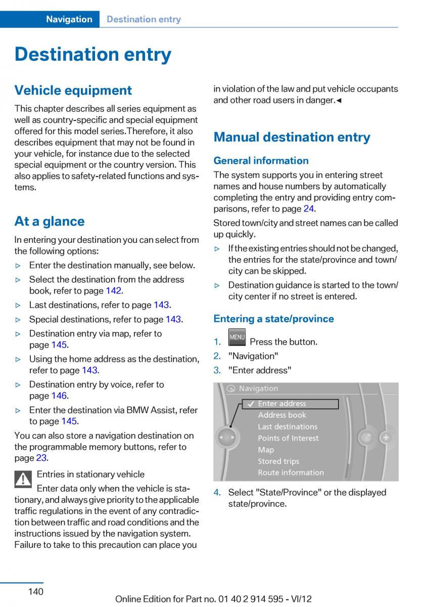 BMW X1 E84 owners manual / page 140