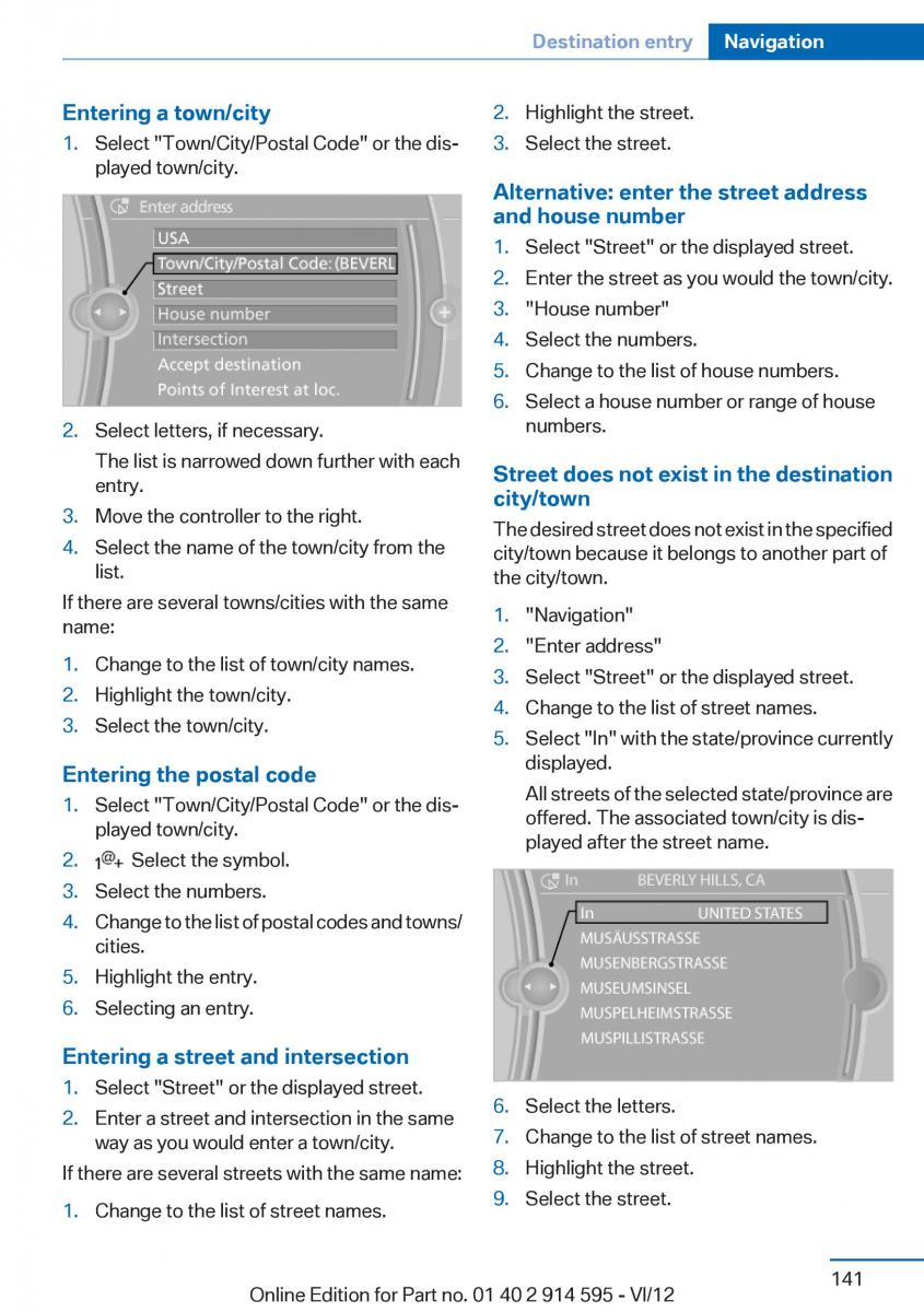 BMW X1 E84 owners manual / page 141