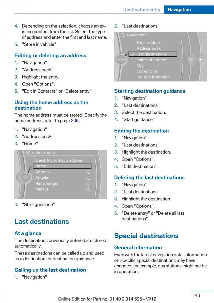 BMW X1 E84 owners manual / page 143