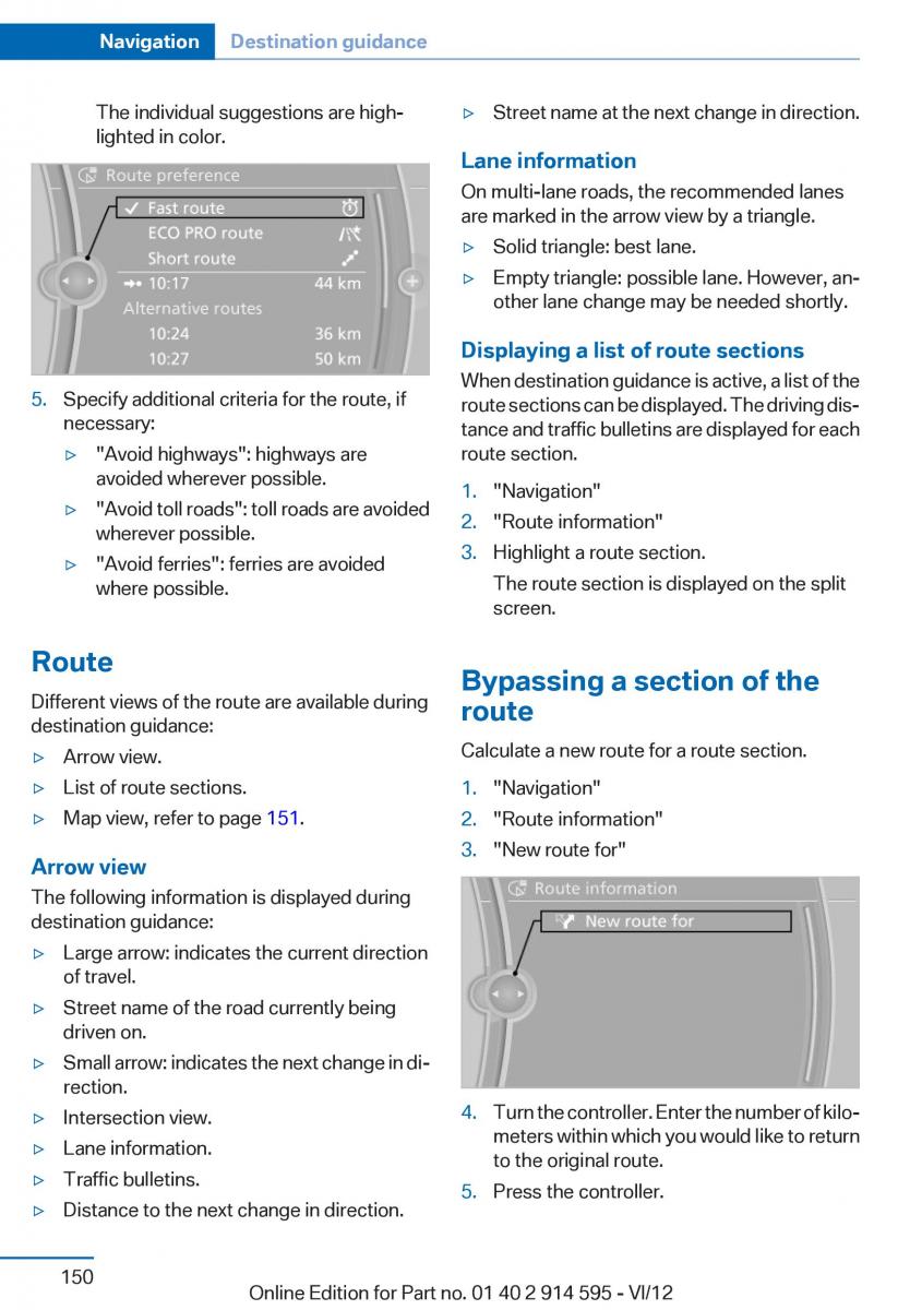 BMW X1 E84 owners manual / page 150