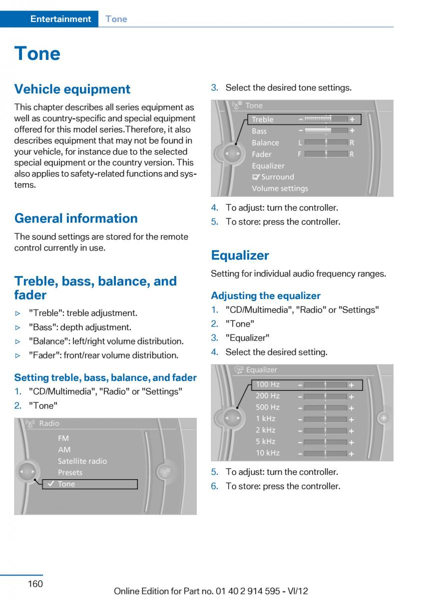 BMW X1 E84 owners manual / page 160