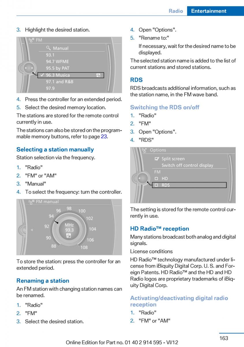 BMW X1 E84 owners manual / page 163