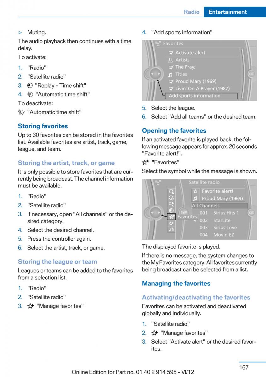 BMW X1 E84 owners manual / page 167