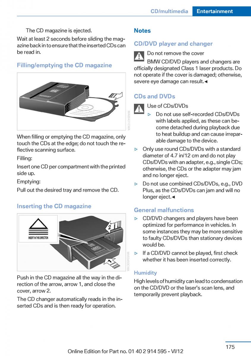 BMW X1 E84 owners manual / page 175