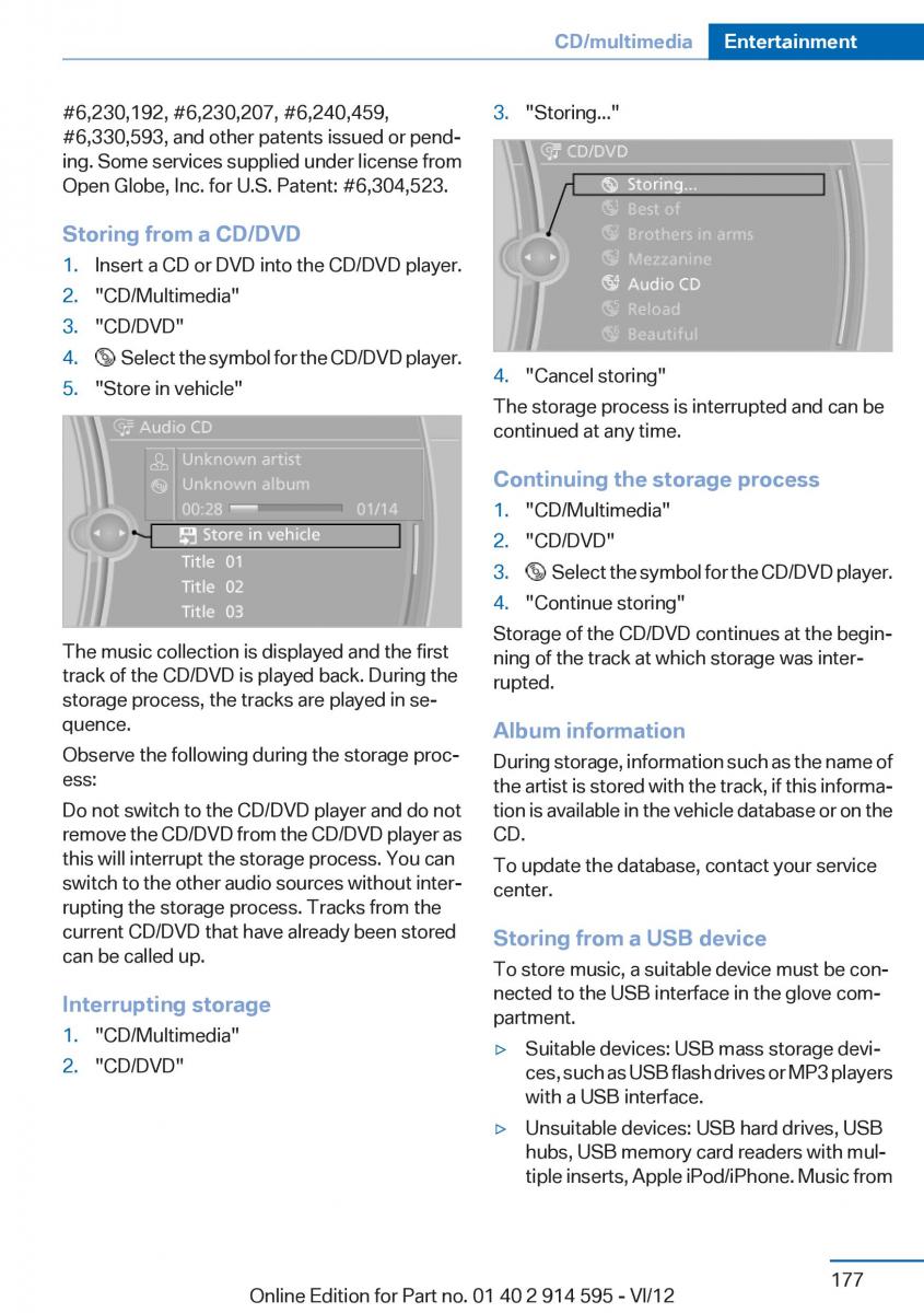 BMW X1 E84 owners manual / page 177