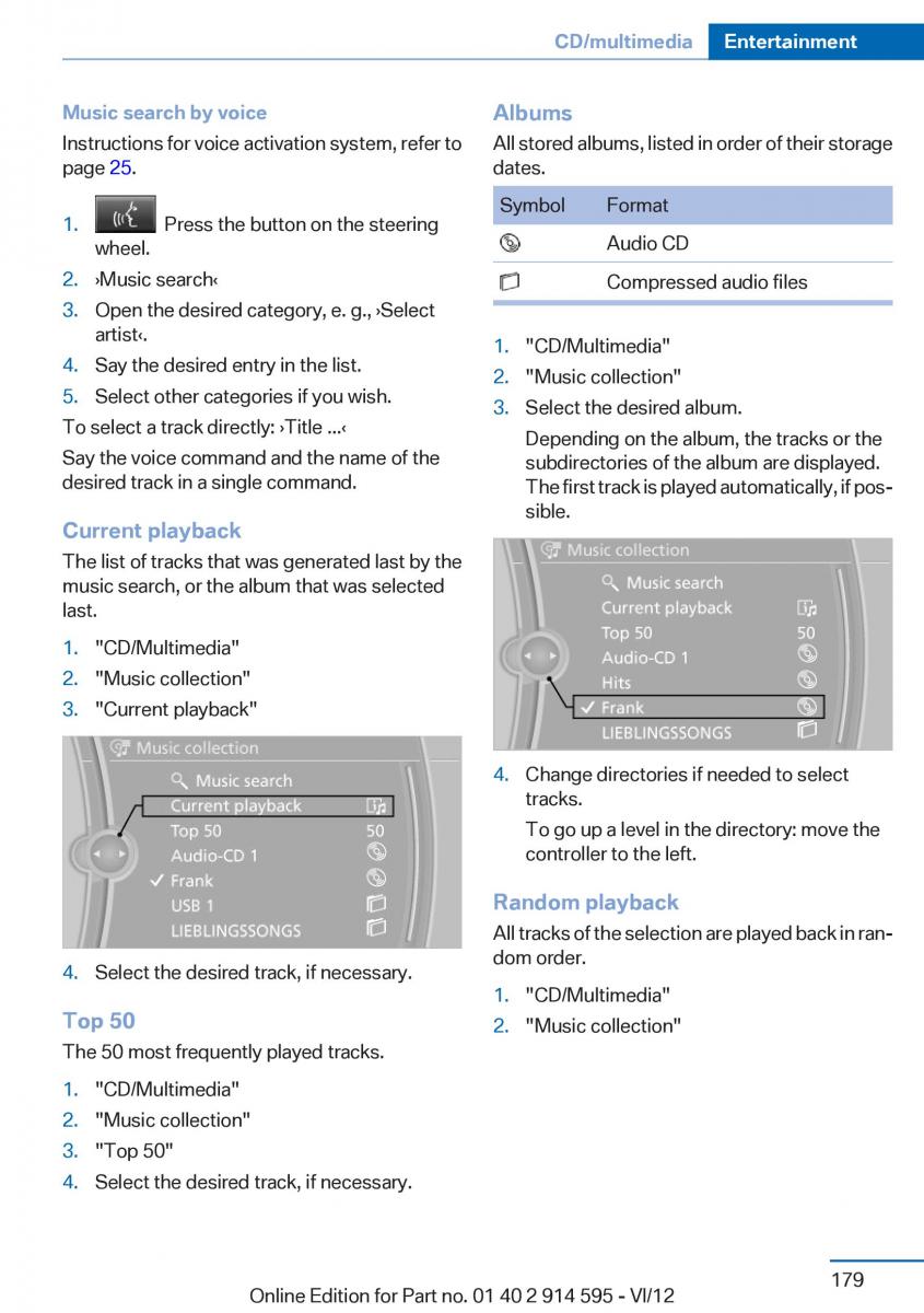 BMW X1 E84 owners manual / page 179