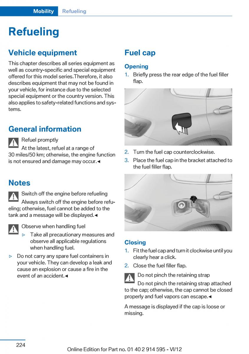 BMW X1 E84 owners manual / page 224