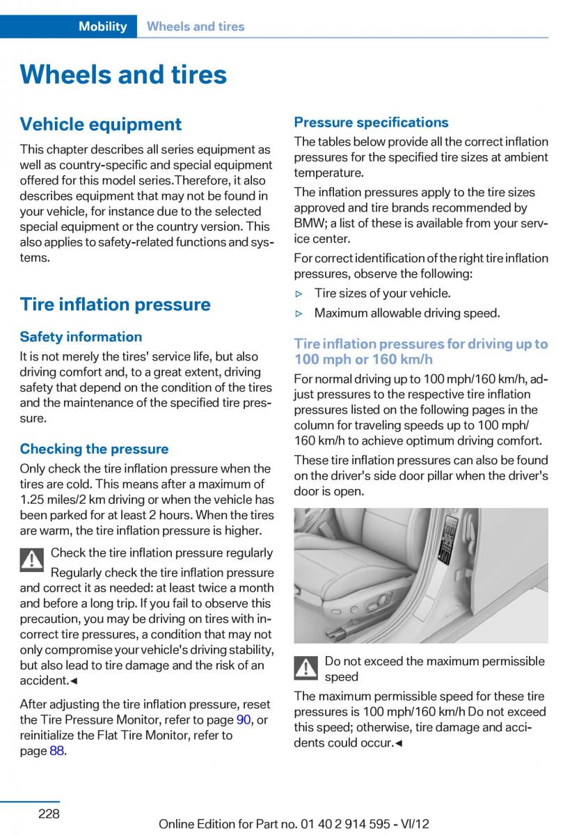 BMW X1 E84 owners manual / page 228