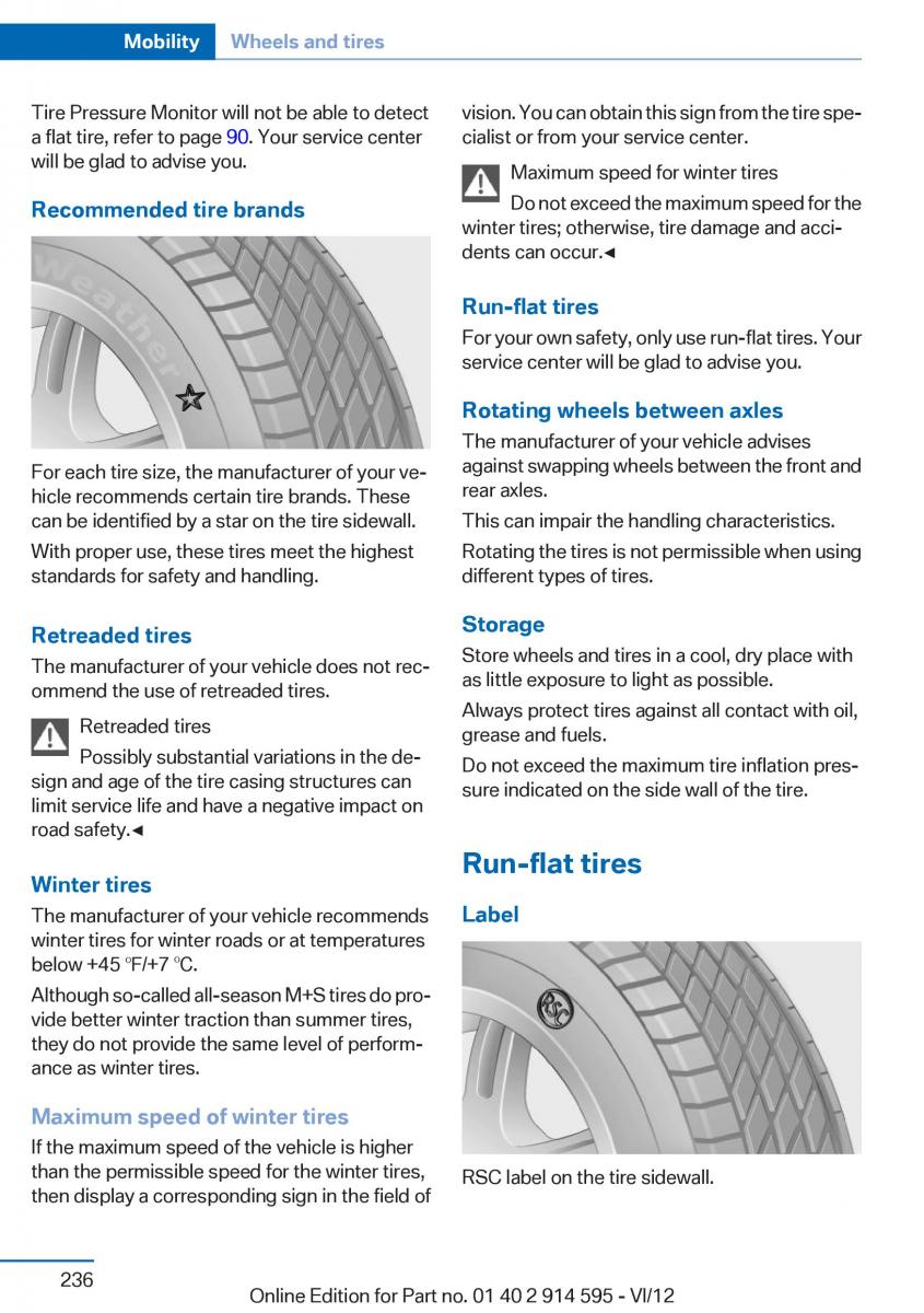 BMW X1 E84 owners manual / page 236