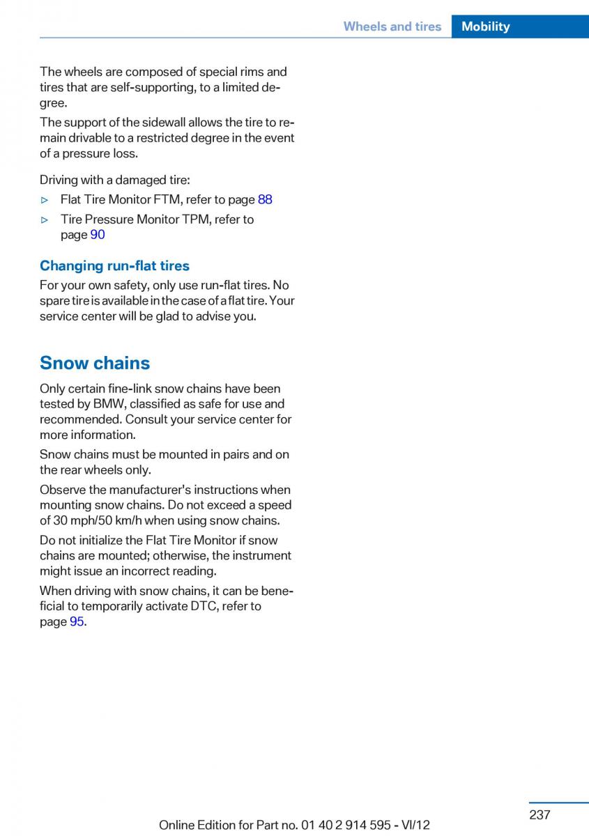 BMW X1 E84 owners manual / page 237