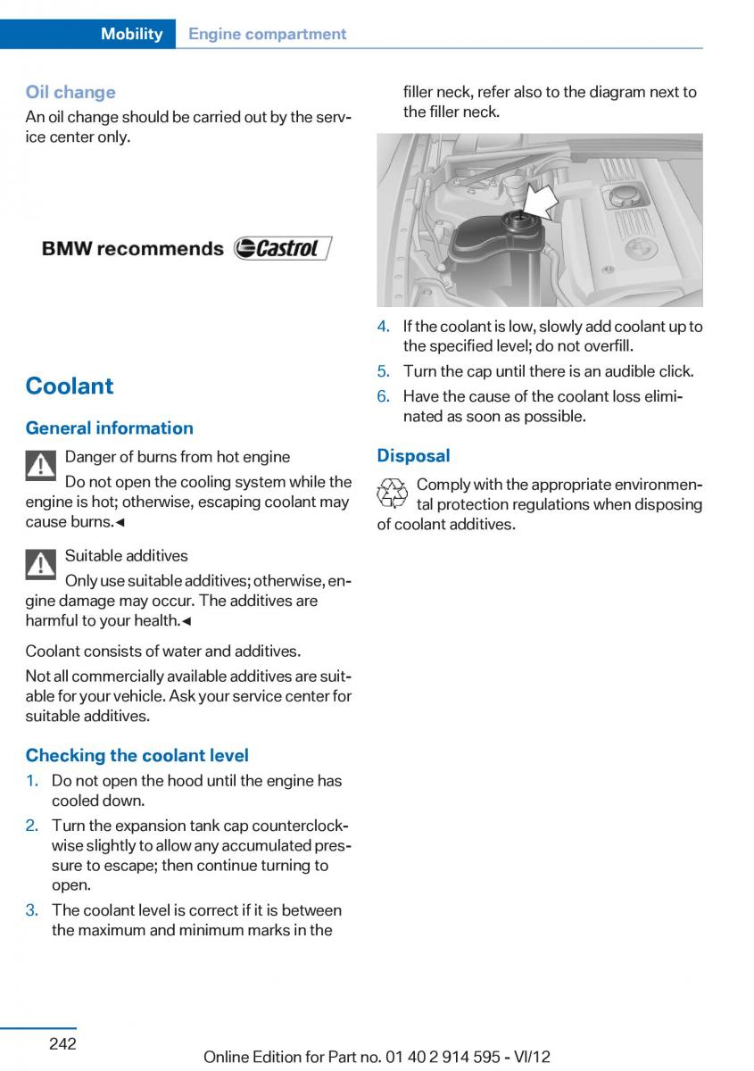 BMW X1 E84 owners manual / page 242