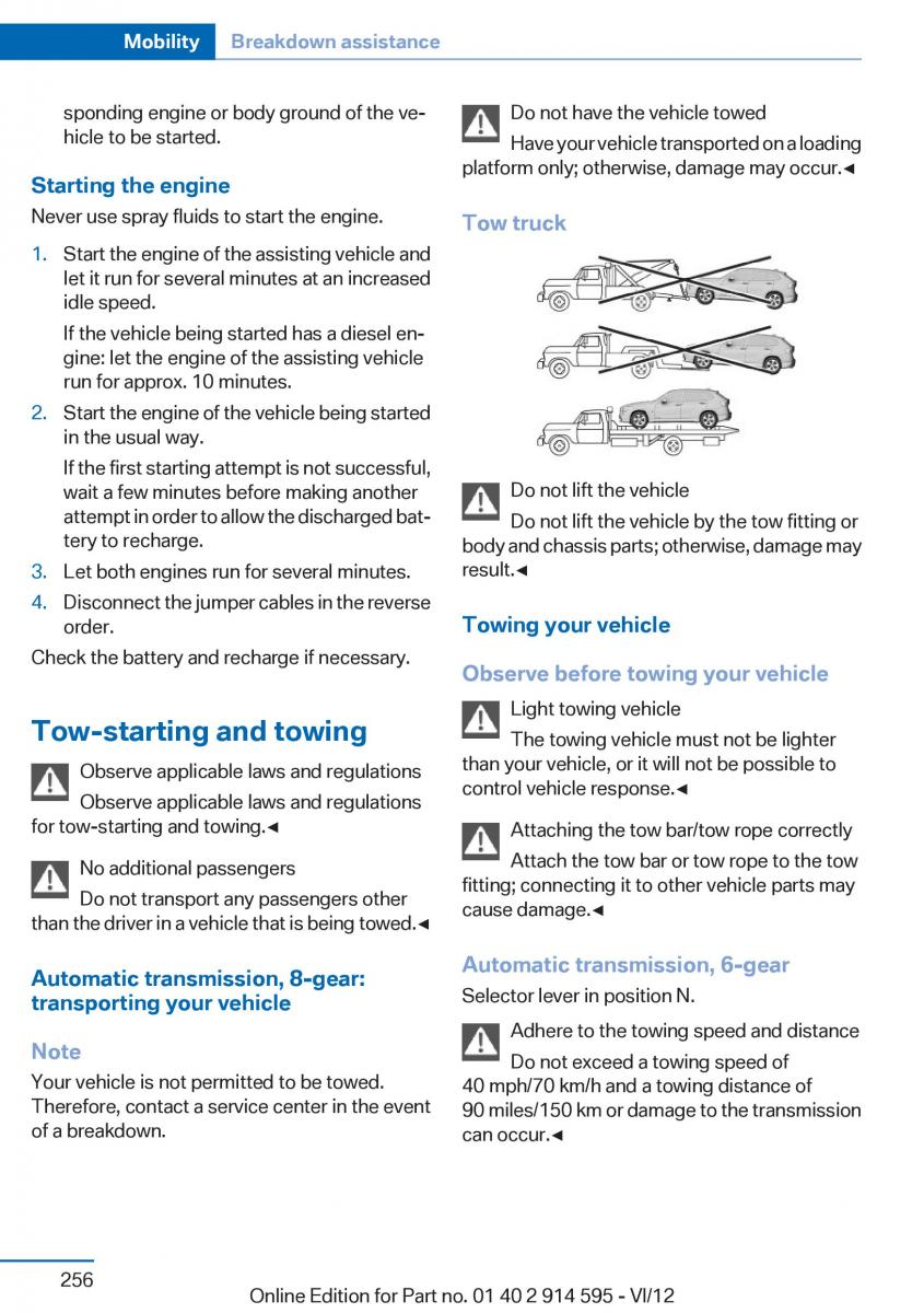 BMW X1 E84 owners manual / page 256