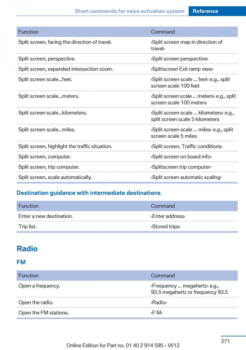 BMW X1 E84 owners manual / page 271