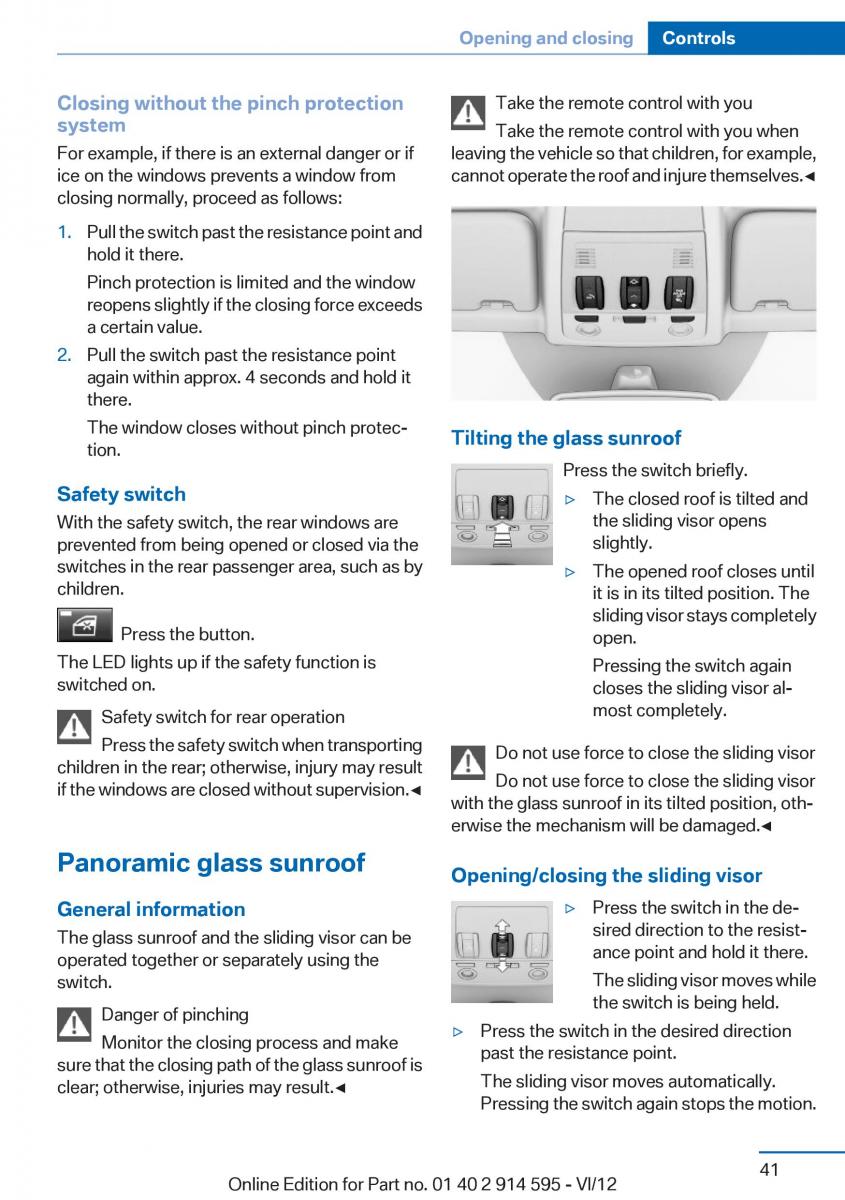 BMW X1 E84 owners manual / page 41