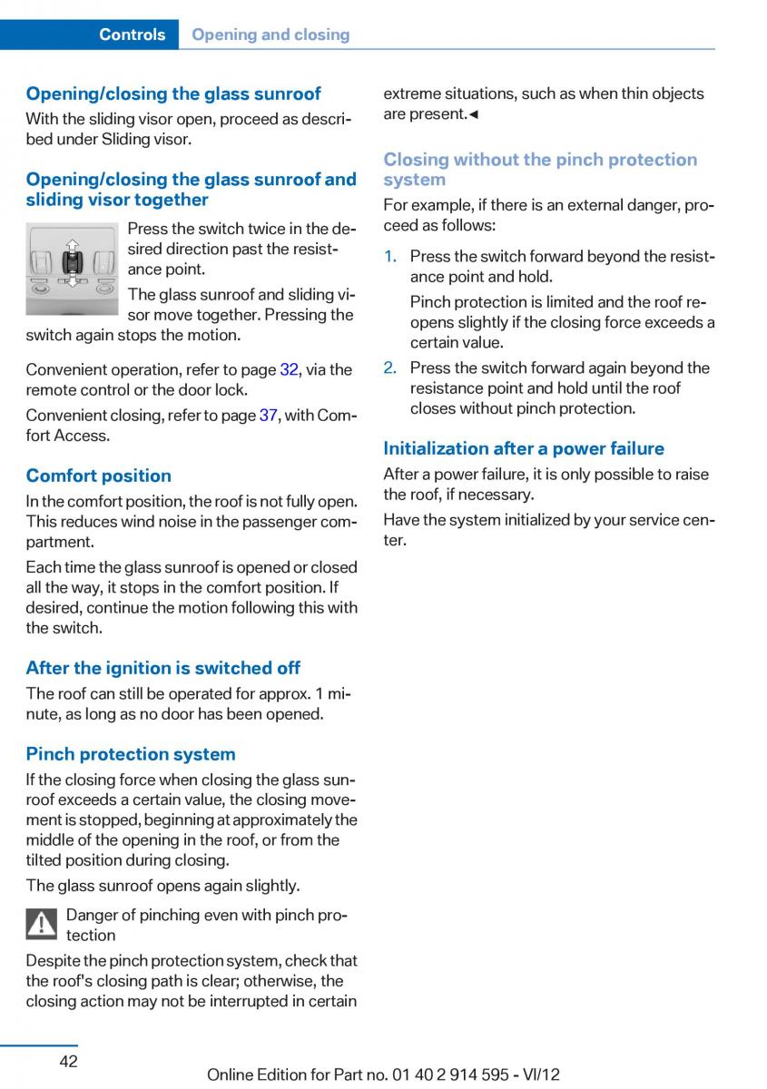 BMW X1 E84 owners manual / page 42