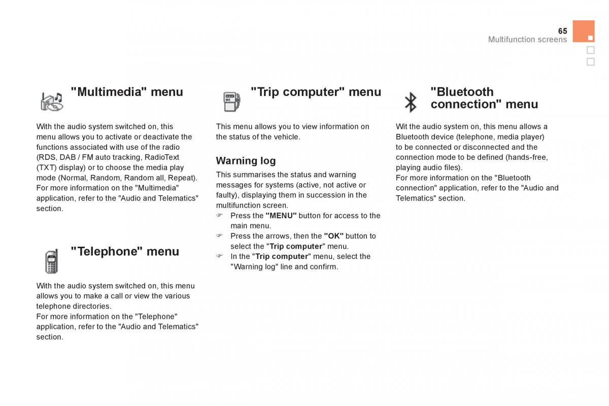 Citroen DS4 owners manual / page 67