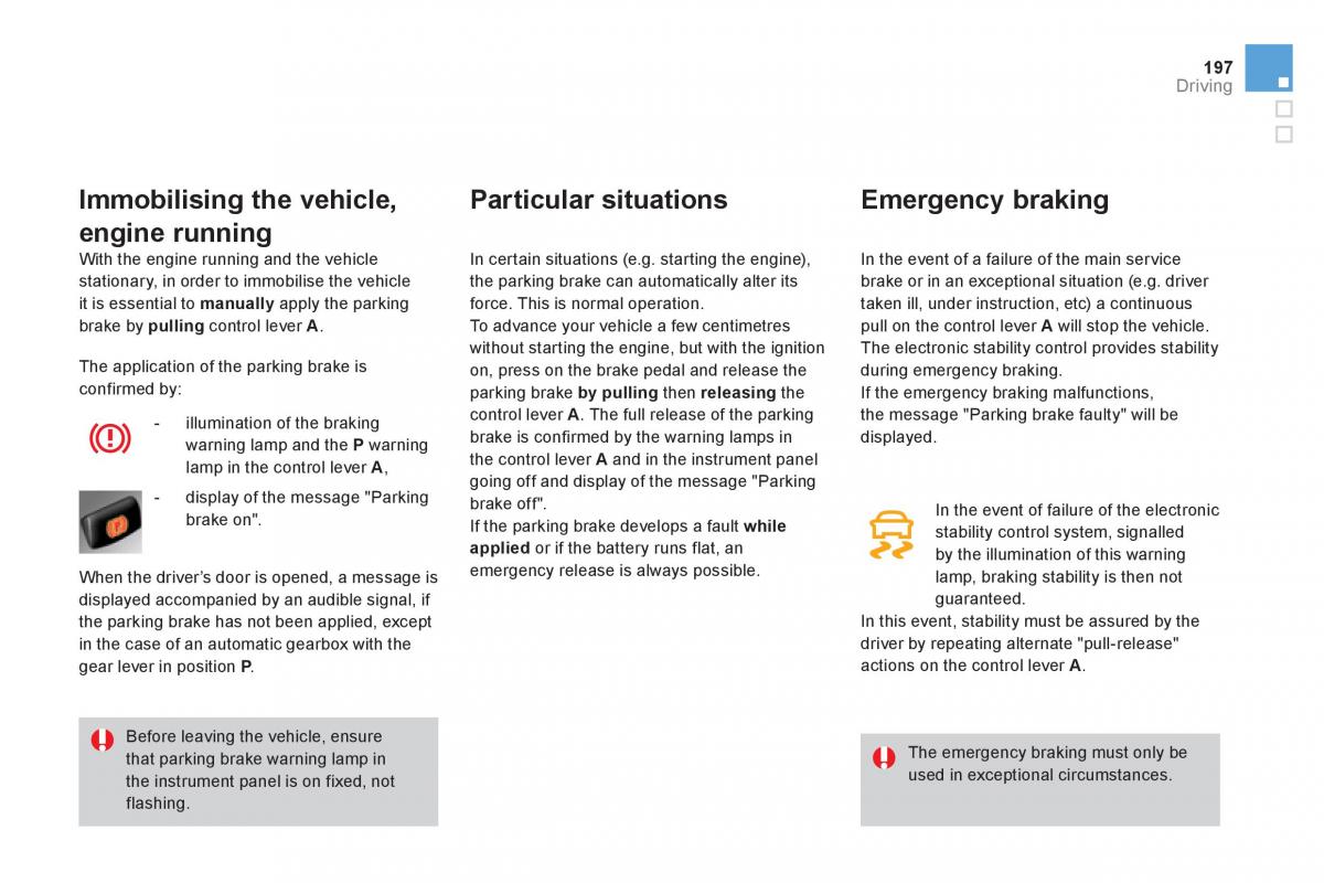 Citroen DS4 owners manual / page 199