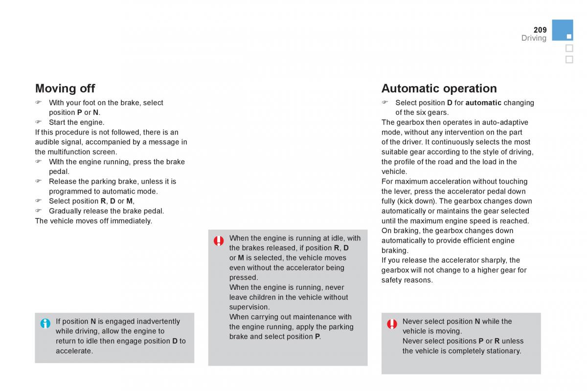 Citroen DS4 owners manual / page 211