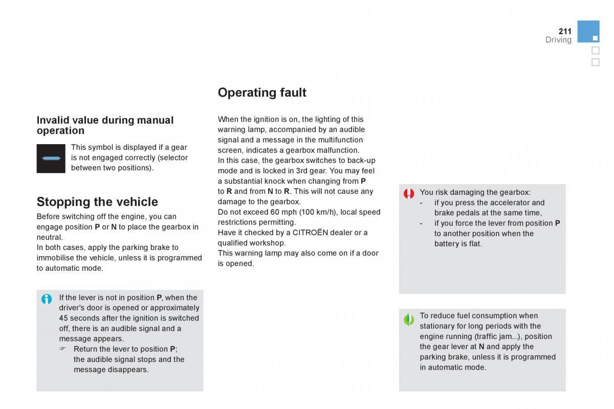 Citroen DS4 owners manual / page 213