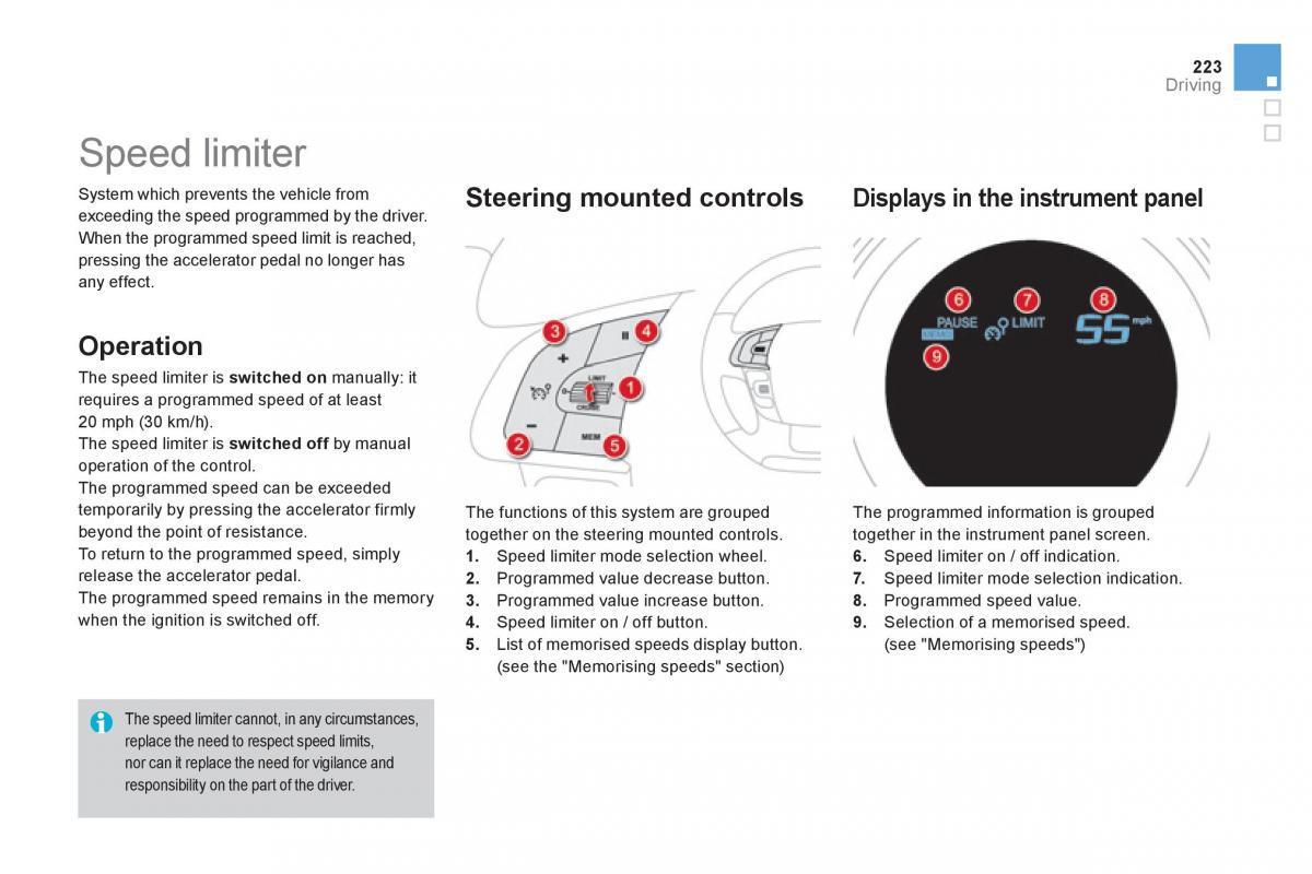 Citroen DS4 owners manual / page 225