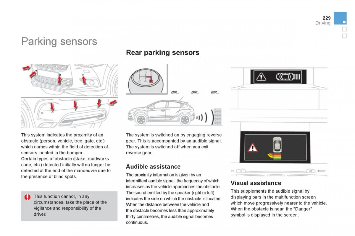 Citroen DS4 owners manual / page 231