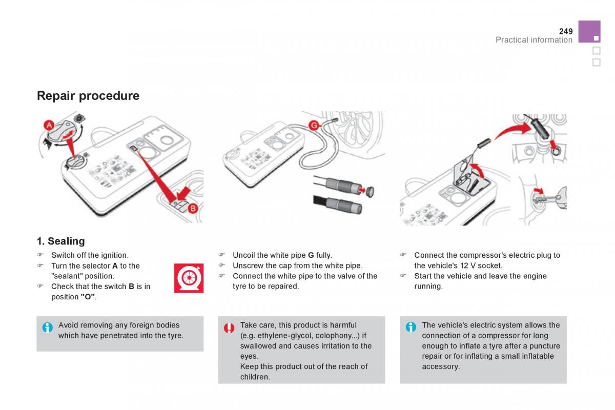 Citroen DS4 owners manual / page 251