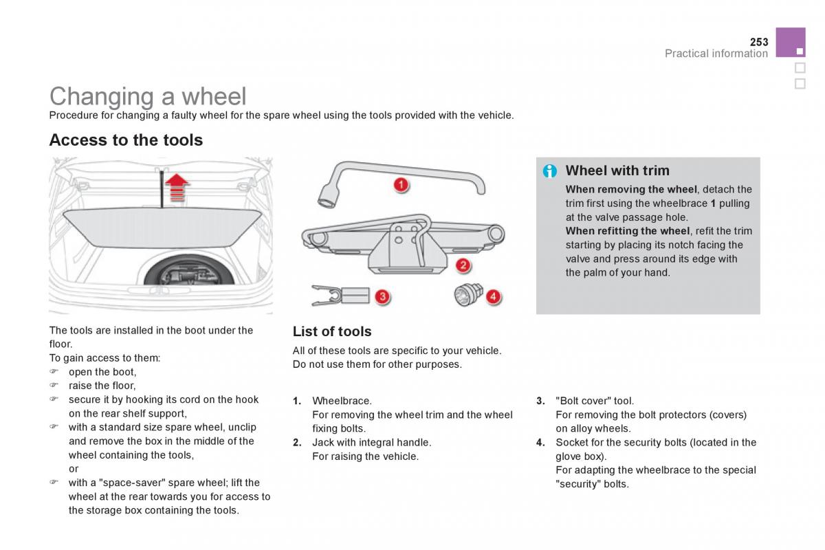 Citroen DS4 owners manual / page 255