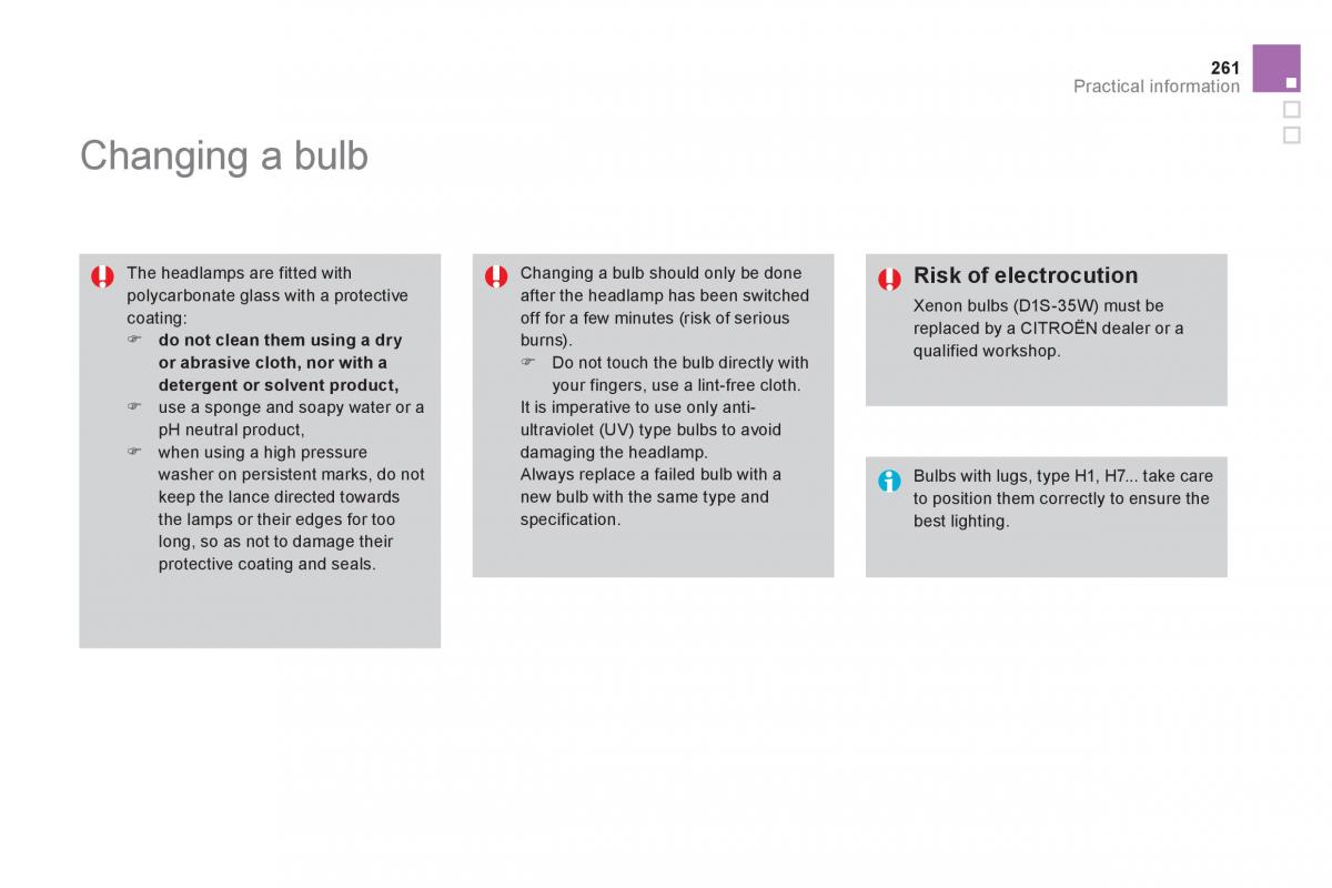 Citroen DS4 owners manual / page 263