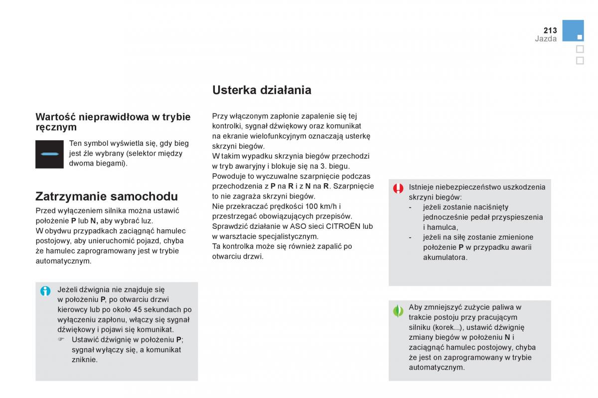 Citroen DS4 instrukcja obslugi / page 215