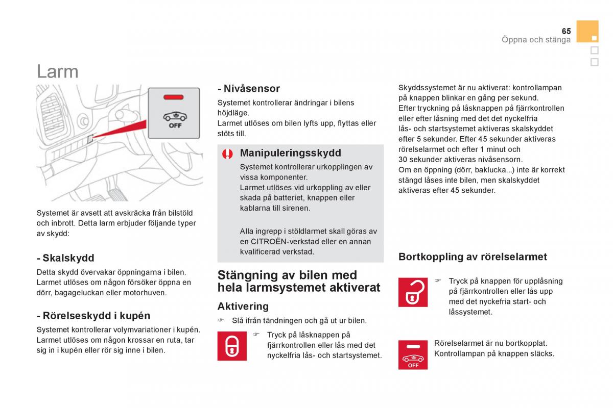 Citroen DS5 instruktionsbok / page 67