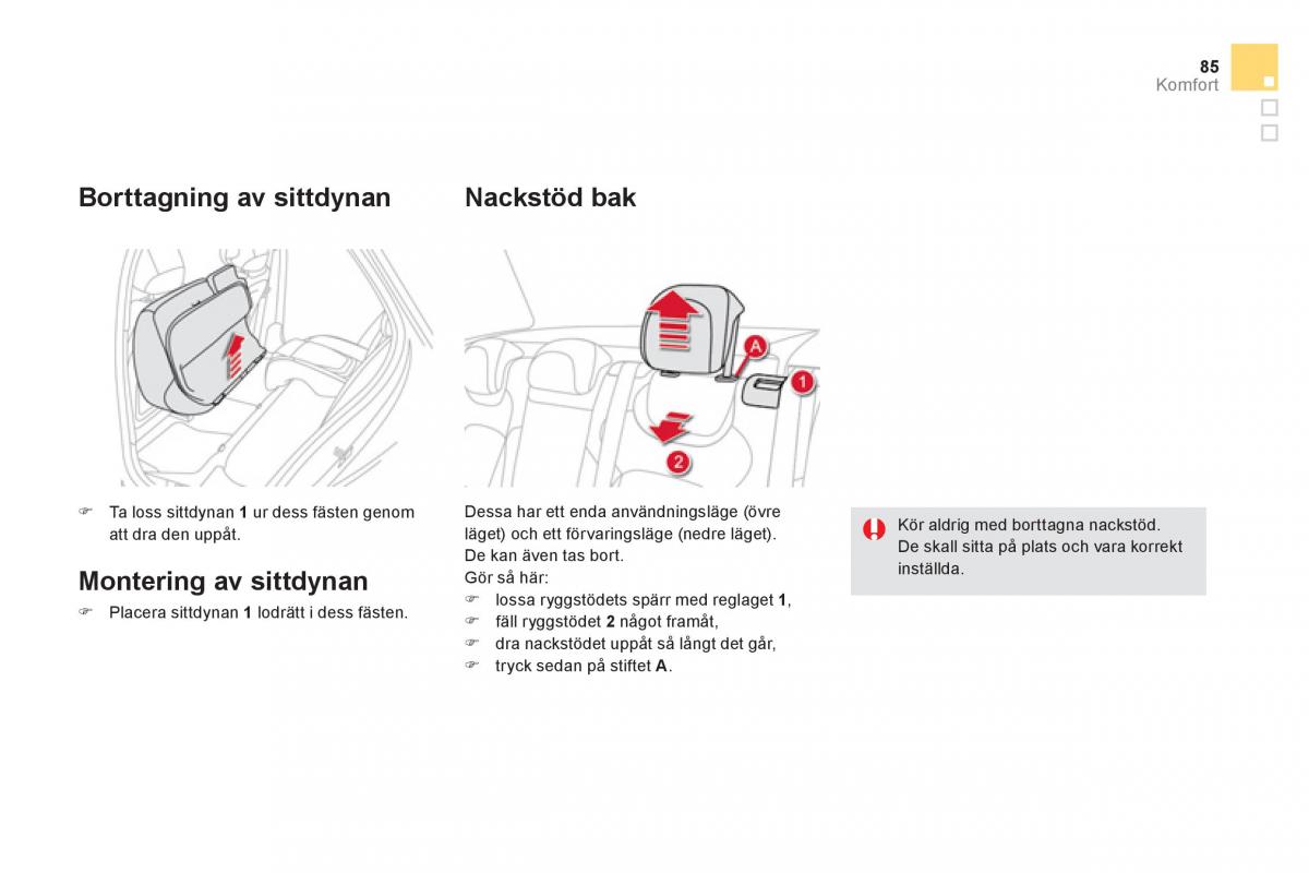 Citroen DS5 instruktionsbok / page 87